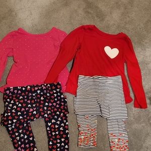 3T Valentines Outfits with hearts